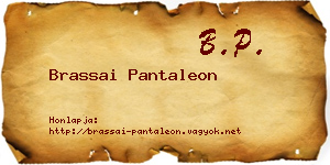 Brassai Pantaleon névjegykártya